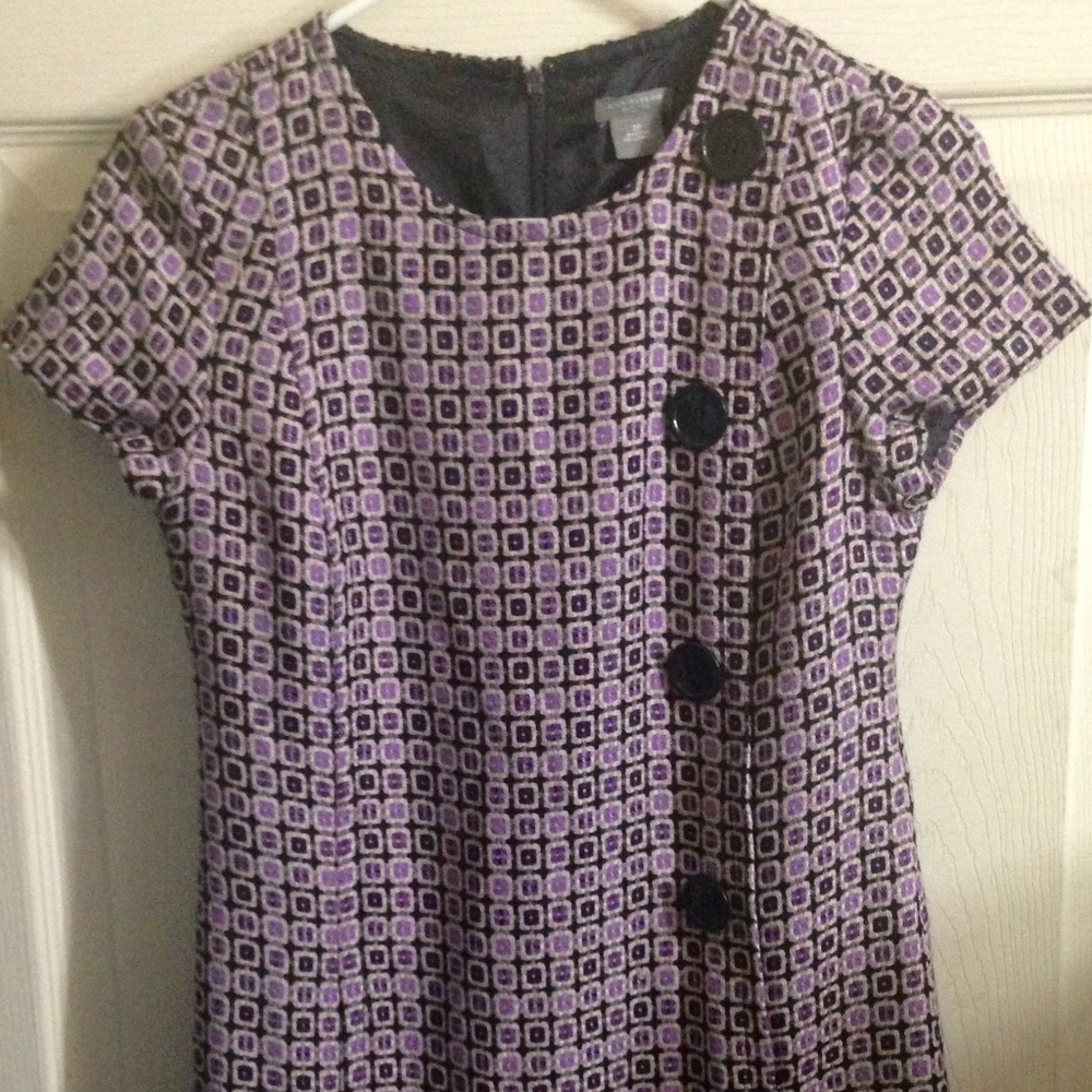Ann Taylor Purple Plaid dress Size 2 Petite.